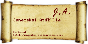Janecskai Atália névjegykártya